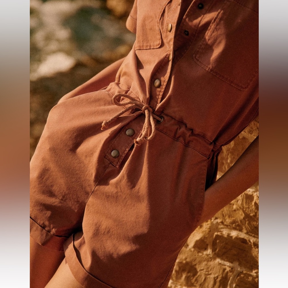 NWT - Sezane Kaou jumpsuit in dark camel - Picture 6 of 6